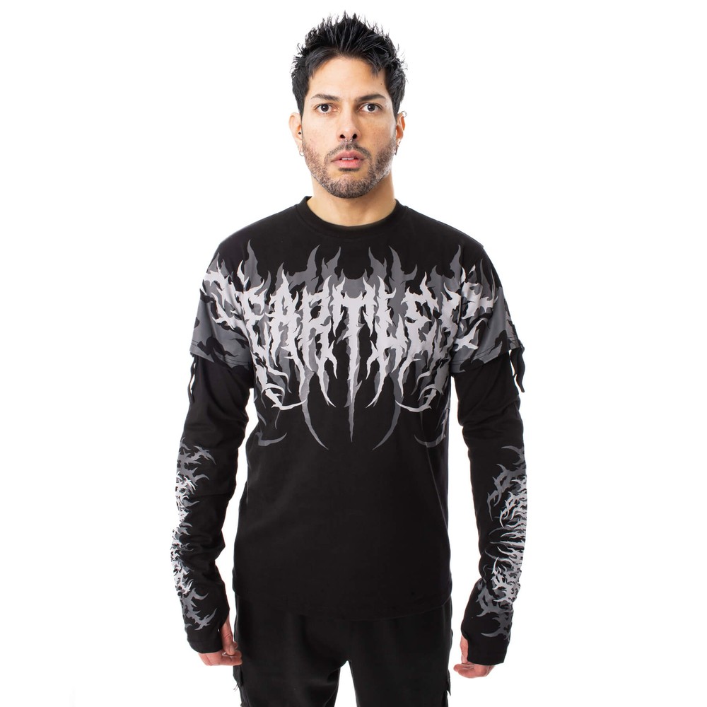 Heartless - Akumu Longsleeve shirt - Zwart/Grijs